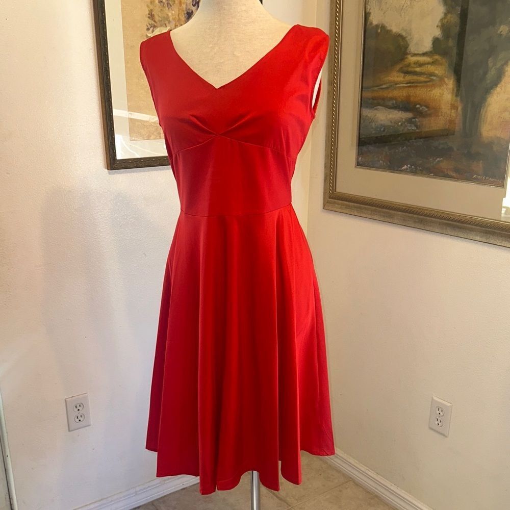 NWT Sucrefas Vibrant Red Sleeveless Dress Size Large - Picture 5 of 12